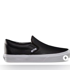 Vans Perf Leather Slip-On In Black